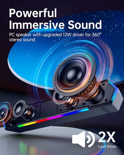 Bazivve V30 RGB Portable Gaming Soundbar Speakers