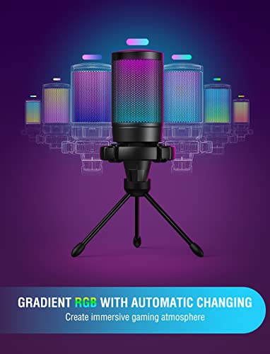 FIFINE RGB Gaming USB Microphone for Streaming