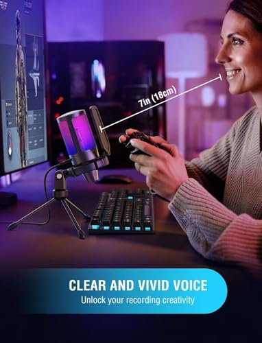 FIFINE RGB Gaming USB Microphone for Streaming