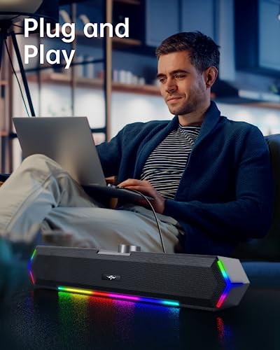 Bazivve V30 RGB Portable Gaming Soundbar Speakers