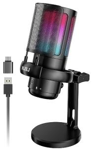 NJSJ RGB USB Gaming Microphone with Mute Tap