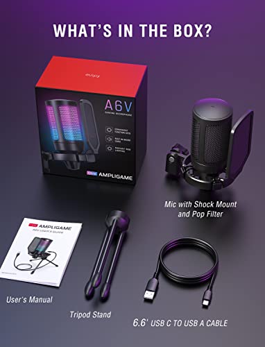 FIFINE RGB Gaming USB Microphone for Streaming