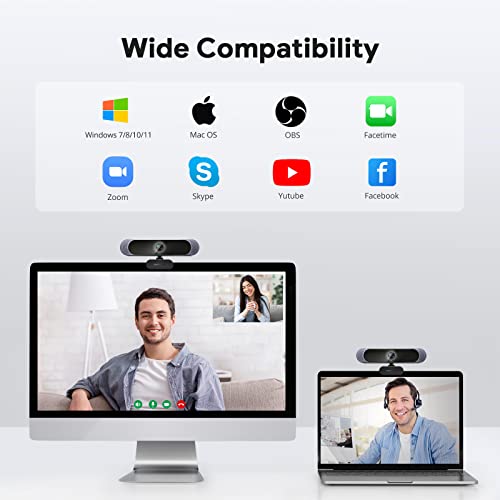 DEPSTECH 4K Ultra HD Streaming Webcam with Microphones