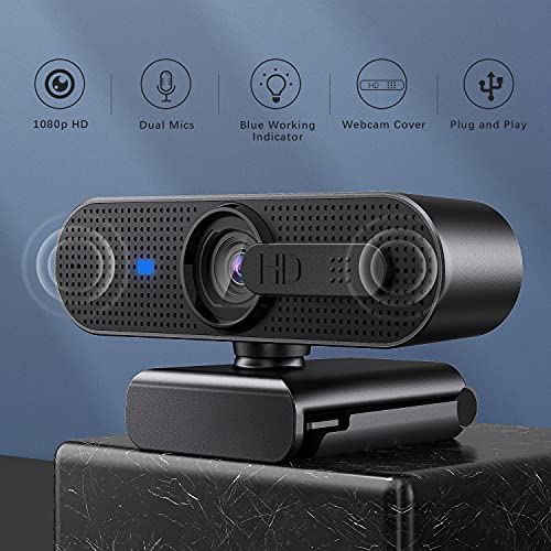 ASHU 1080P HD Webcam with Dual-Mic & Autofocus
