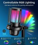 NJSJ USB Gaming Microphone with RGB Lighting