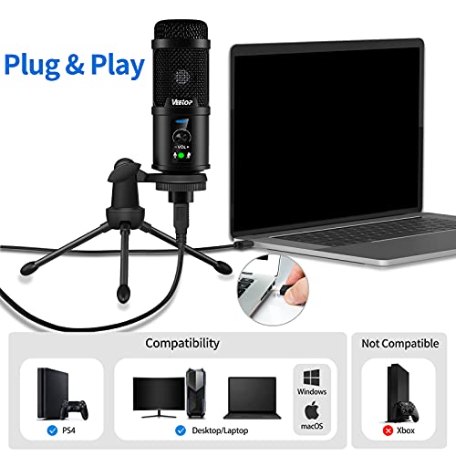 Veetop USB Condenser Microphone for Gaming & Streaming