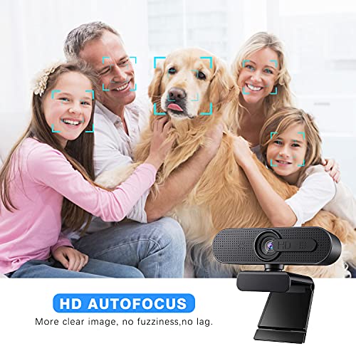 ASHU 1080P HD Webcam with Dual-Mic & Autofocus