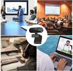 1080P Webcam with Microphone and Tripod Setup