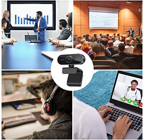 1080P Webcam with Microphone and Tripod Setup