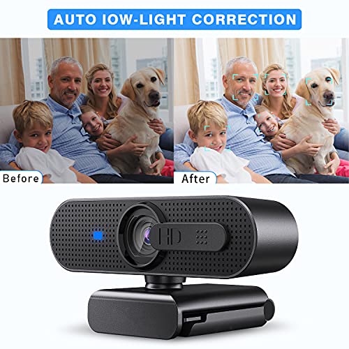 ASHU 1080P HD Webcam with Dual-Mic & Autofocus