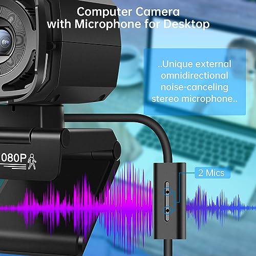 CofunKool 1080P AI Webcam with Microphone
