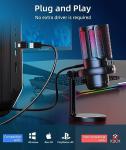 NJSJ USB Gaming Microphone with RGB Lighting