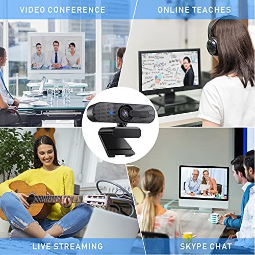 ASHU 1080P HD Webcam with Dual-Mic & Autofocus