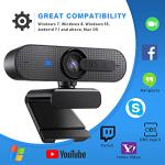 ASHU 1080P HD Webcam with Dual-Mic & Autofocus