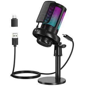 NJSJ RGB Gaming USB Microphone with Mute Button