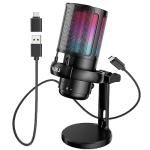 NJSJ USB Gaming Microphone with RGB Lighting