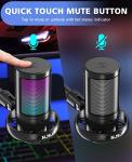 NJSJ RGB Gaming USB Microphone with Mute Button