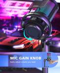 NJSJ RGB Gaming USB Microphone with Mute Button