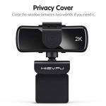 Hiievpu 2K USB Webcam with Microphone for Gaming
