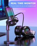 NJSJ RGB Gaming USB Microphone with Mute Button