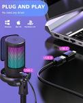 NJSJ RGB Gaming USB Microphone with Mute Button