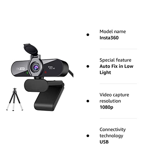 ARVIEMI 1080P HD Webcam with Tripod & Microphone