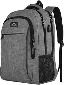 MATEIN Lightweight Anti-Theft Laptop Backpack with USB