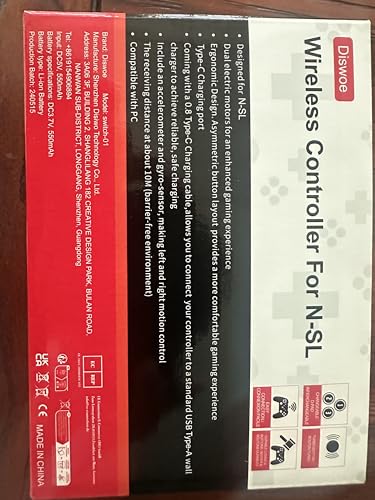Diswoe 2023 Wireless Controller for Switch Lite OLED