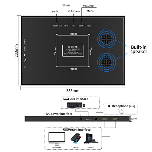 Pisichen 15.6" Full HD Gaming Portable Monitor