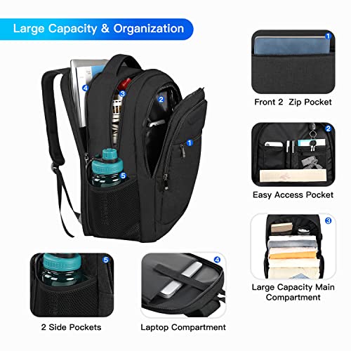 Z-MGKISS 17-Inch Anti-Theft Laptop Backpack, Black