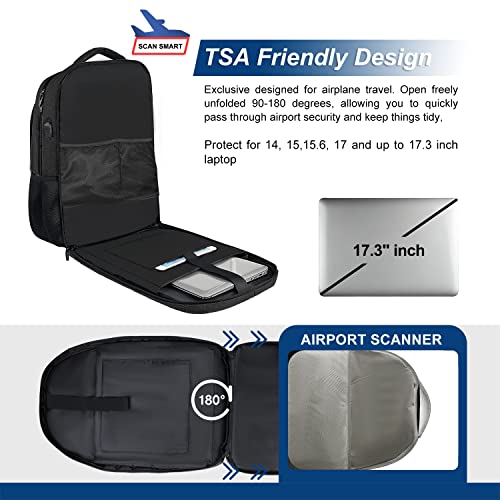 Z-MGKISS 17-Inch Anti-Theft Laptop Backpack, Black