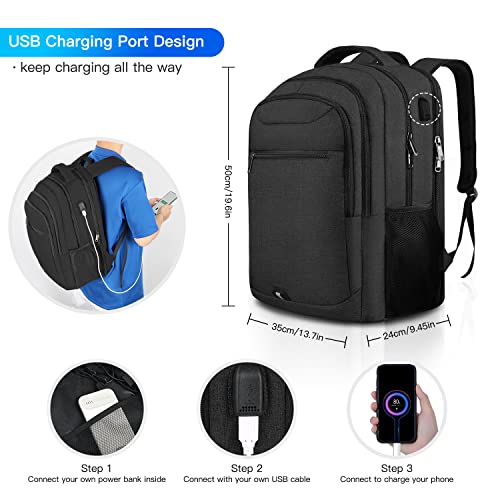 Z-MGKISS 17-Inch Anti-Theft Laptop Backpack, Black