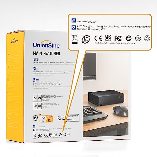 UnionSine 10TB External Hard Drive - USB 3.0