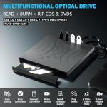 Portable 7-in-1 USB/CD/DVD Drive for Laptops