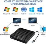 Slim USB 3.0 External CD/DVD Drive – High Speed