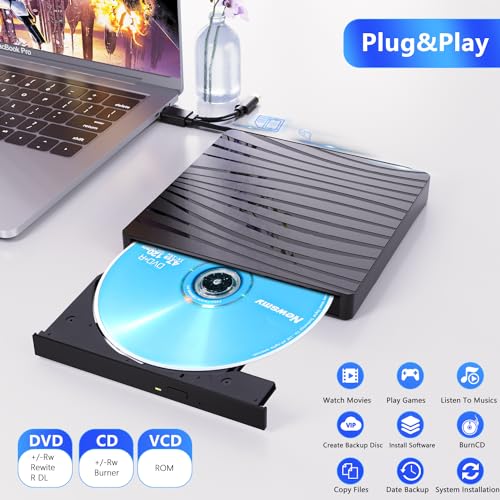 Slim Portable USB 3.0 External DVD Drive