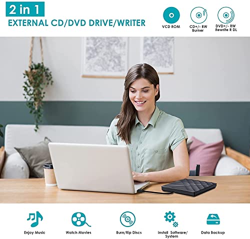 Slim USB 3.0 External CD/DVD Drive – High Speed