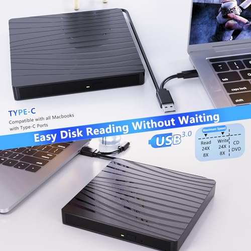 Slim Portable USB 3.0 External DVD Drive