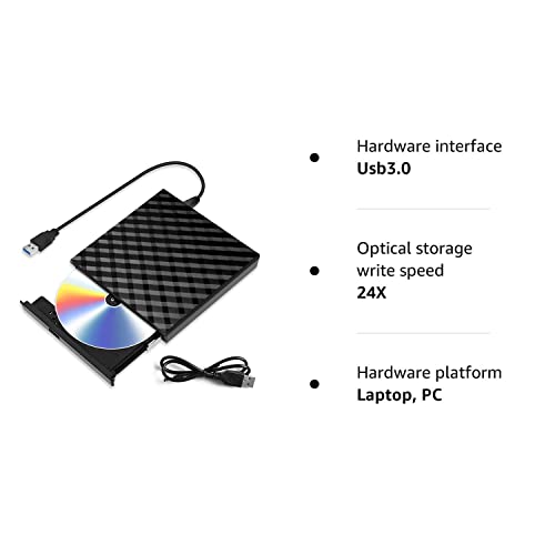 Slim USB 3.0 External CD/DVD Drive – High Speed