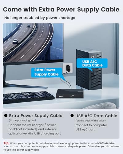 Portable USB 3.0 CD/DVD Drive for Laptops