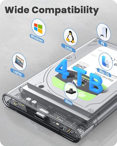 POSUGEAR 2.5" USB-C HDD Enclosure with UASP