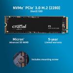 Crucial P3 500GB NVMe M.2 SSD - 3500MB/s