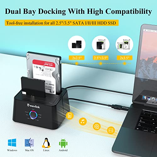 WAVLINK Dual Bay External Hard Drive Dock