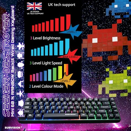 Compact Backlit Mechanical Gaming Keyboard for PC/Console