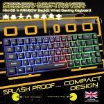 Compact Backlit Mechanical Gaming Keyboard for PC/Console