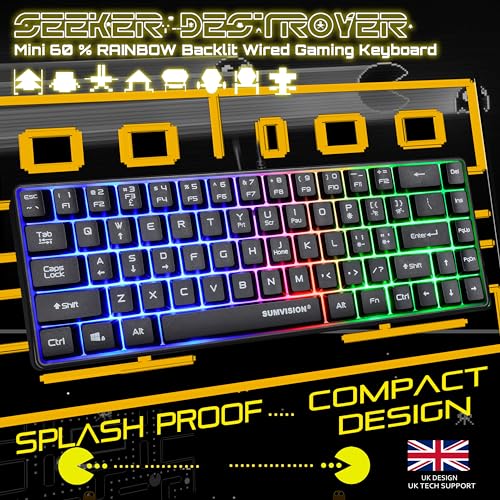 Compact Backlit Mechanical Gaming Keyboard for PC/Console