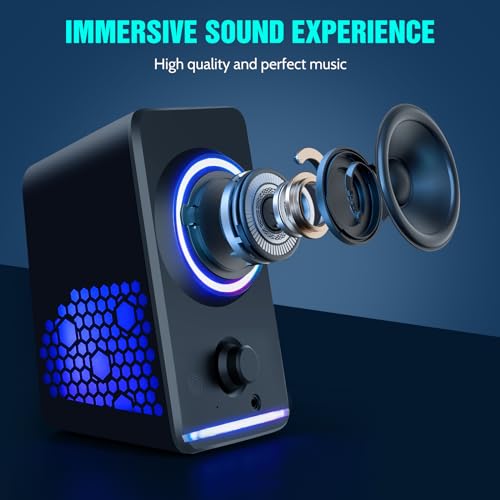 Dynamic RGB Gaming Laptop Speakers with 9 LED Modes