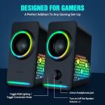 Dynamic RGB Gaming Laptop Speakers with 9 LED Modes