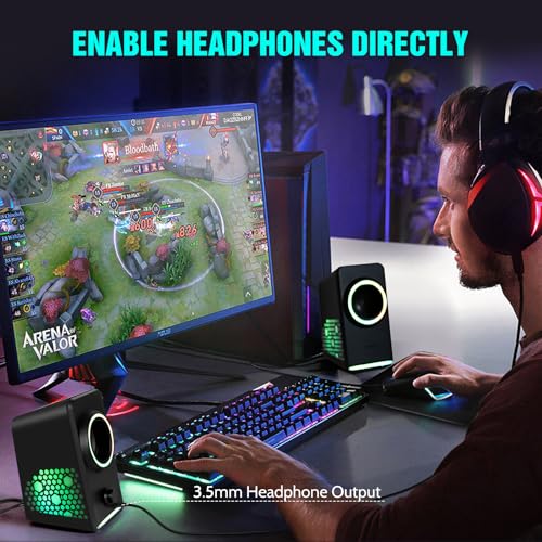 Dynamic RGB Gaming Laptop Speakers with 9 LED Modes