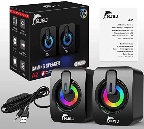 RGB Gaming Laptop Speakers with 3.5mm AUX Input